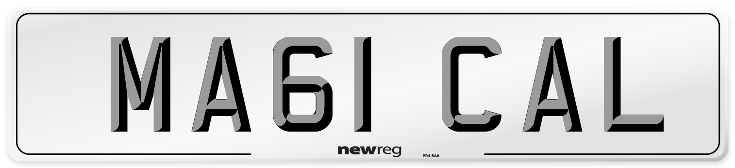 MA61 CAL Number Plate from New Reg